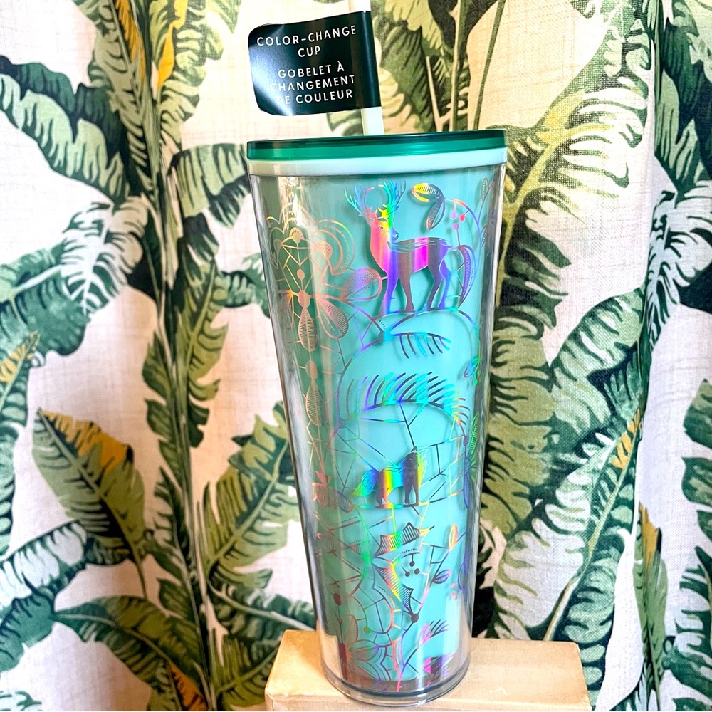 Starbucks 2022 Color Changing Woodland Mint Tumbler 24oz